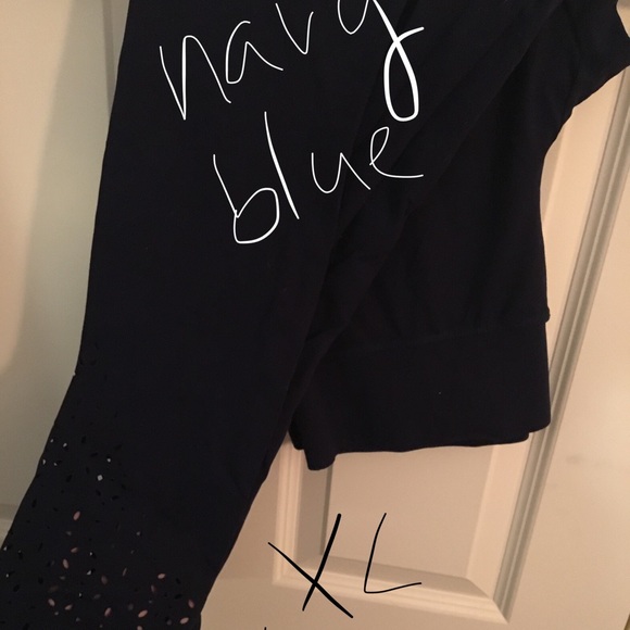 Cutout navy blue activewear leggings - Picture 2 of 2